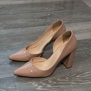 Nine West Pointed-Toe Block Heels in Blush 7M